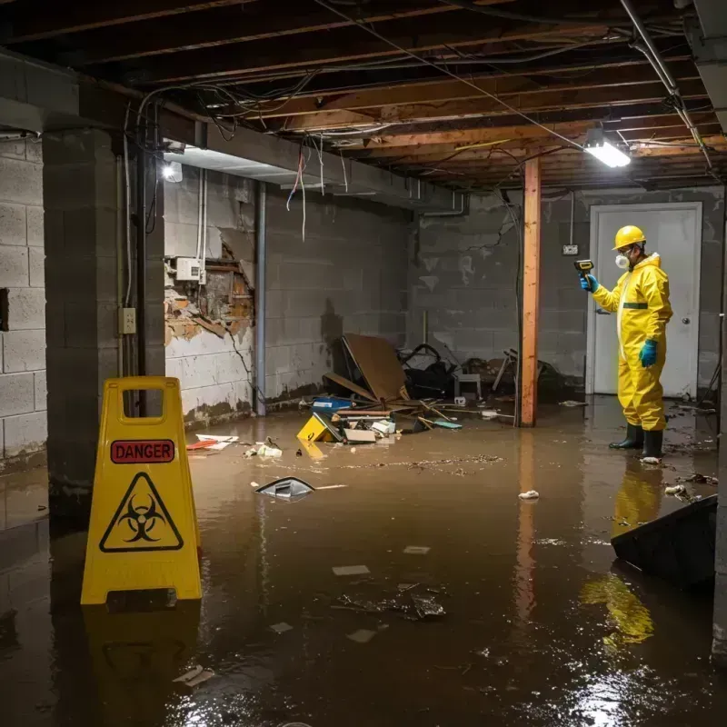 Flooded Basement Electrical Hazard in McClusky, ND Property